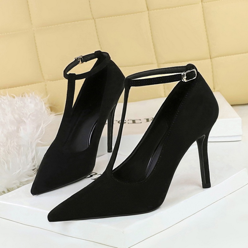 Broadcloth high-heeled shoes pointed shoes for women