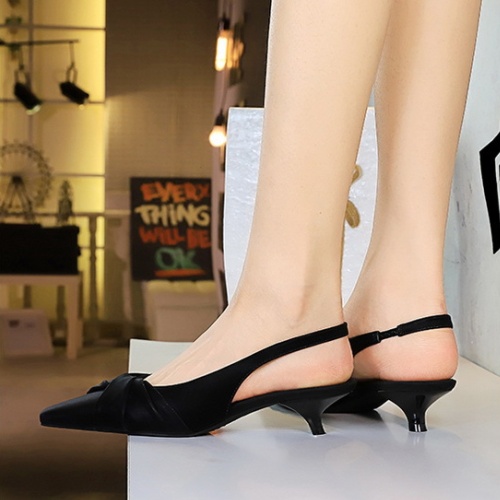 Low bow Korean style pointed fashion fine-root shoes