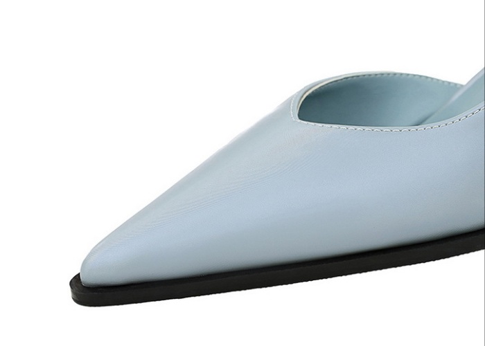 Pointed thick hollow Korean style middle-heel low simple shoes