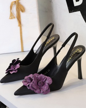 Pointed shoes flowers high-heeled shoes for women