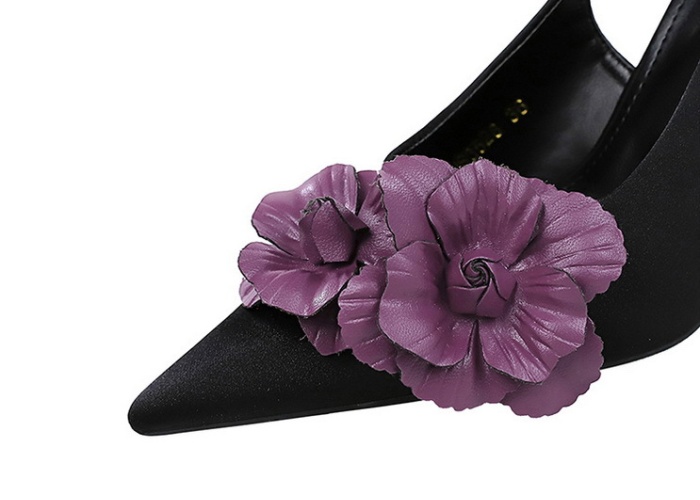 Pointed shoes flowers high-heeled shoes for women