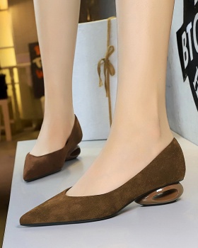 Pointed retro broadcloth temperament low shoes for women