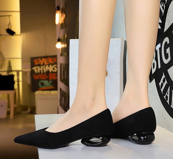 Pointed retro broadcloth temperament low shoes for women