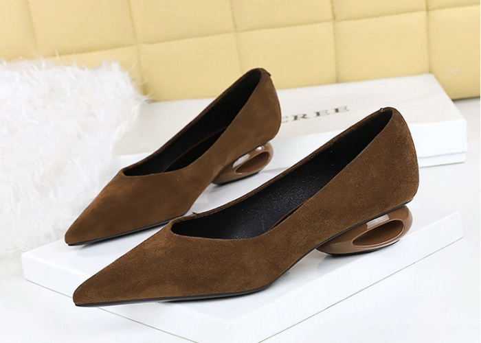 Pointed retro broadcloth temperament low shoes for women