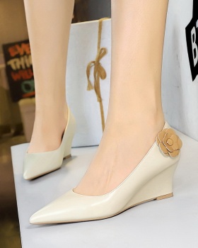 Flowers banquet high-heeled shoes Korean style shoes for women
