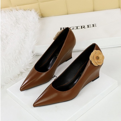 Flowers banquet high-heeled shoes Korean style shoes for women