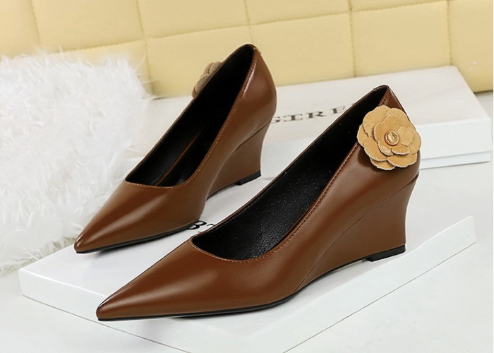 Flowers banquet high-heeled shoes Korean style shoes for women