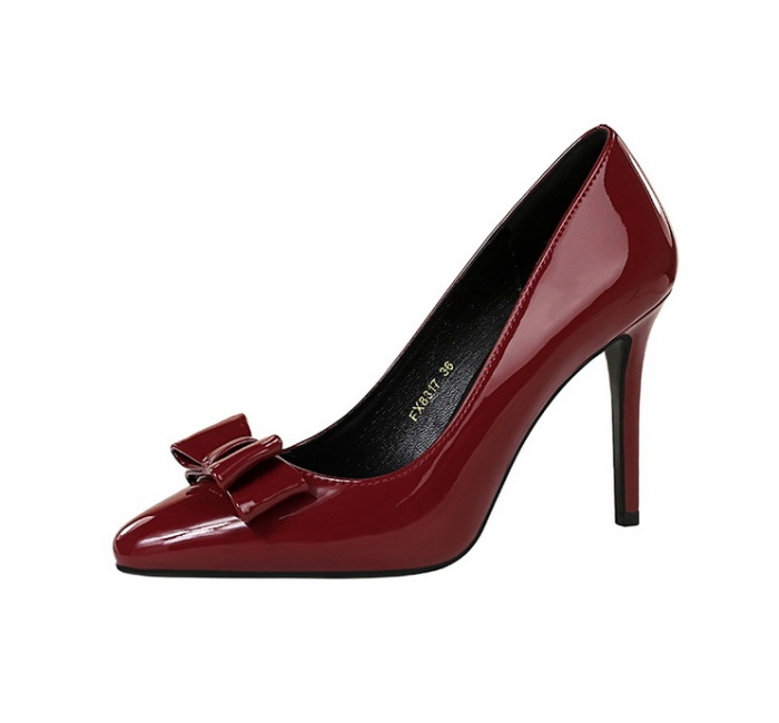 France style bow shoes fashion high-heeled shoes for women