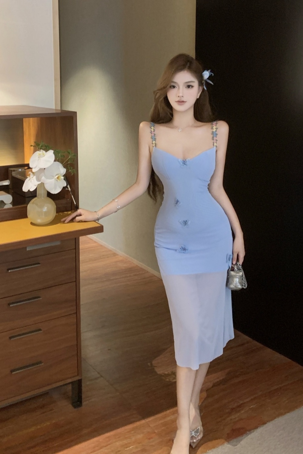 Sexy spicegirl long dress seaside dress for women
