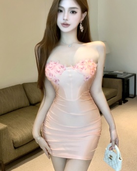 Stereoscopic butterfly dress tight sexy formal dress