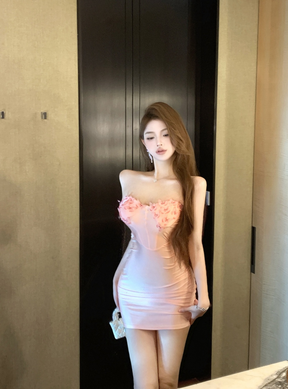 Stereoscopic butterfly dress tight sexy formal dress