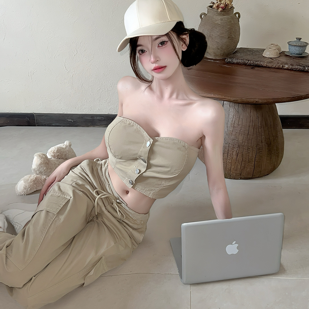 Wide leg work clothing fashion vest 2pcs set