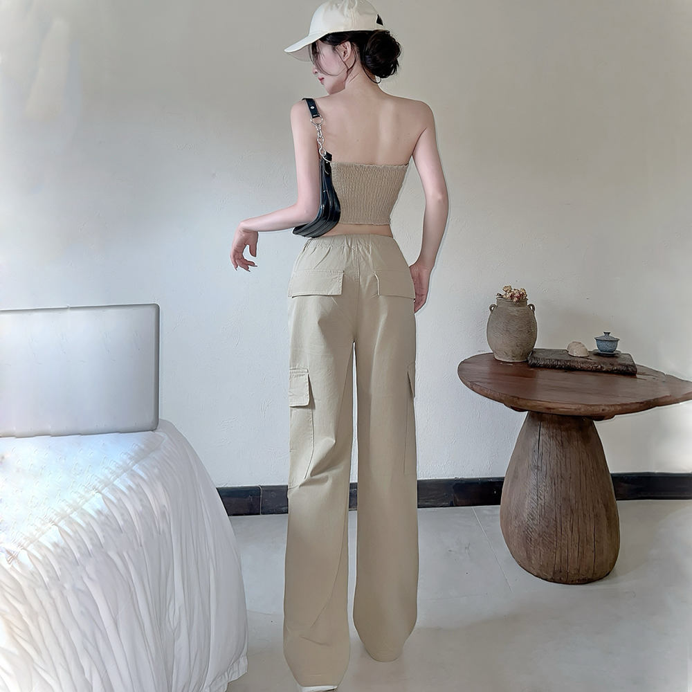 Wide leg work clothing fashion vest 2pcs set
