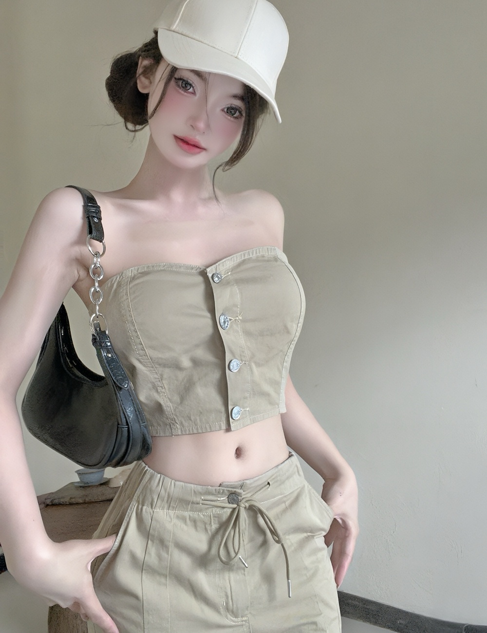 Wide leg work clothing fashion vest 2pcs set