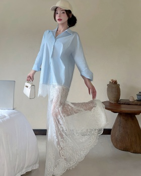 Seaside shirt high waist skirt a set for women