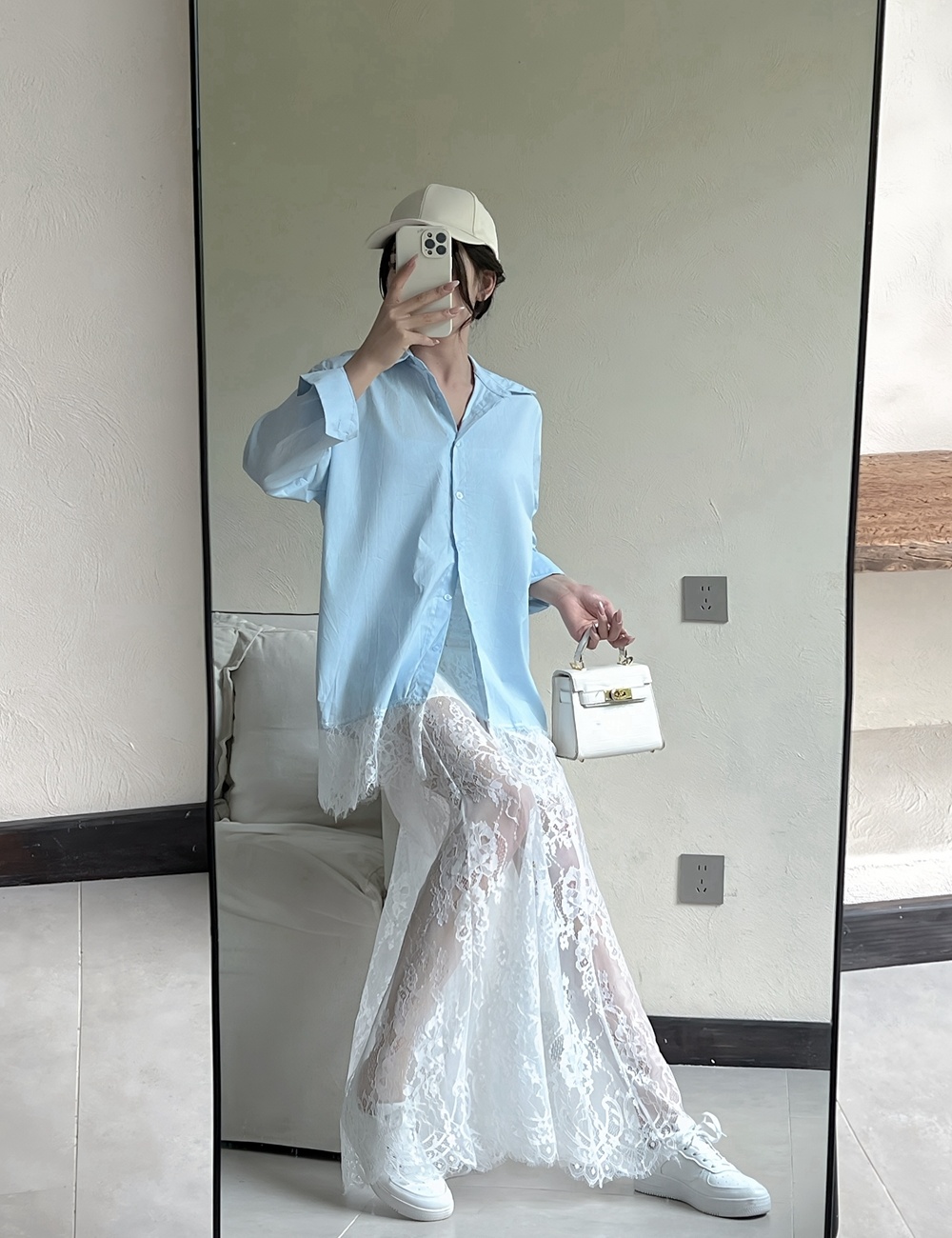 Seaside shirt high waist skirt a set for women