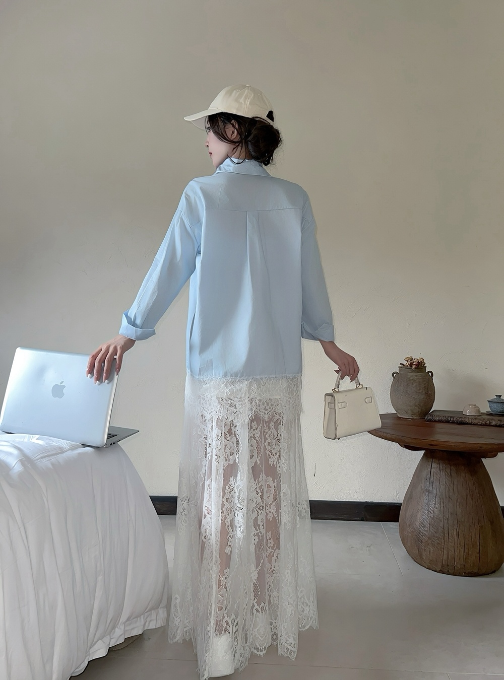 Seaside shirt high waist skirt a set for women