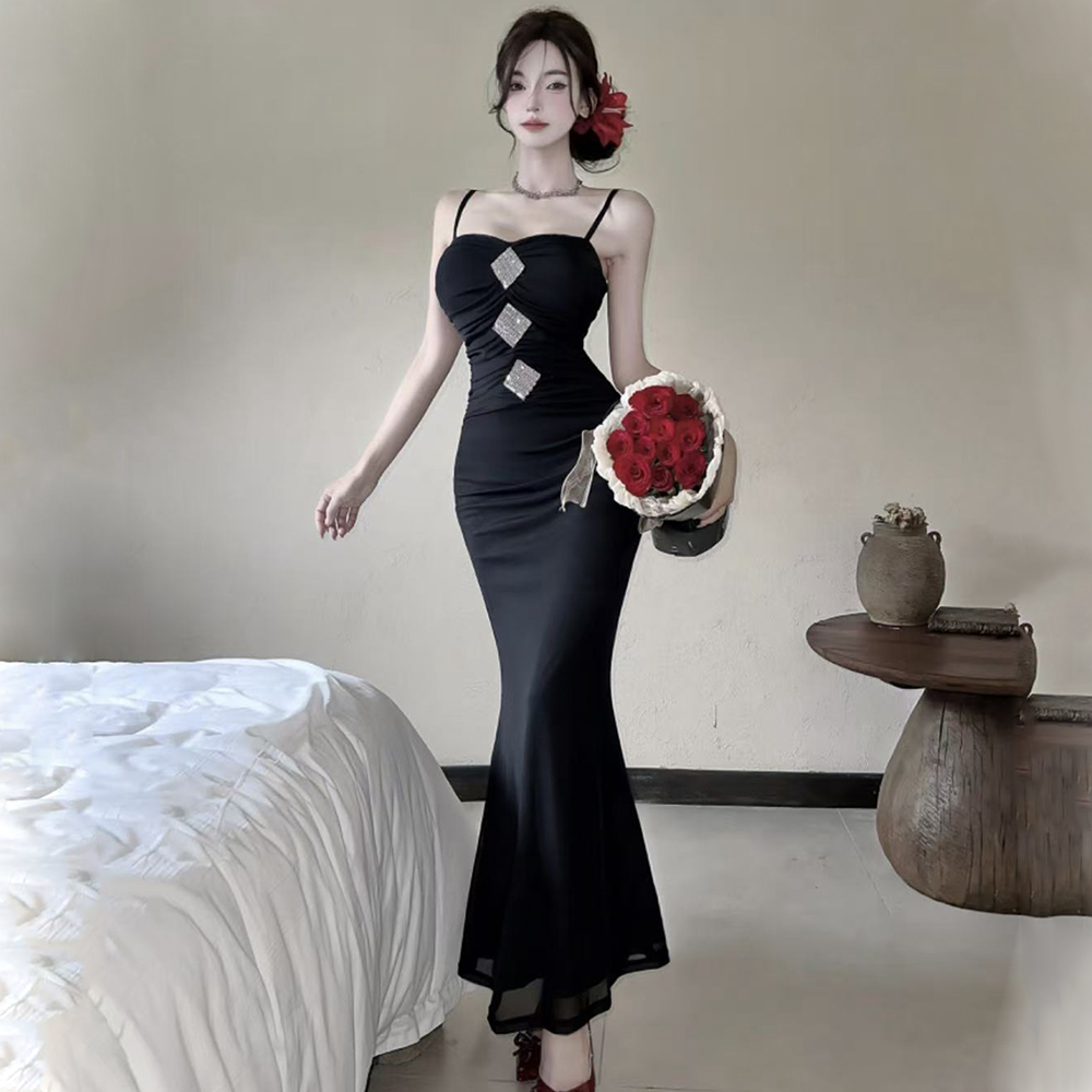 Long sleeve sling dress long cardigan 2pcs set for women