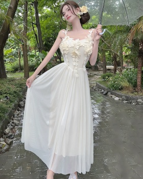 Summer gauze dress sling splice formal dress for women