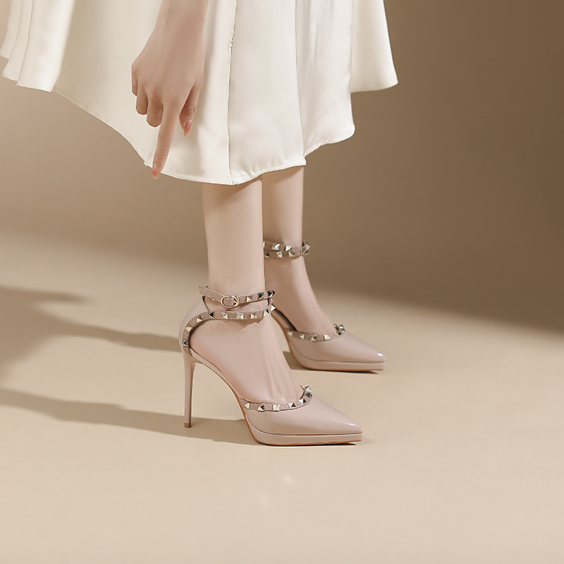 Sexy platform pointed high-heeled shoes for women