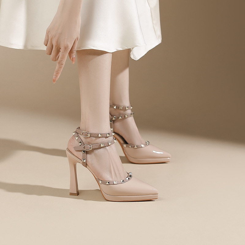 Rivet sexy high-heeled shoes high-heeled platform for women