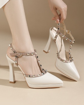 Fine-root high-heeled shoes platform for women
