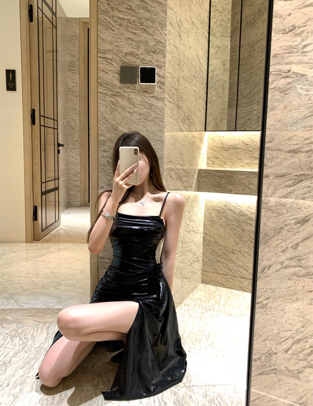 Spicegirl sling glossy summer slim dress