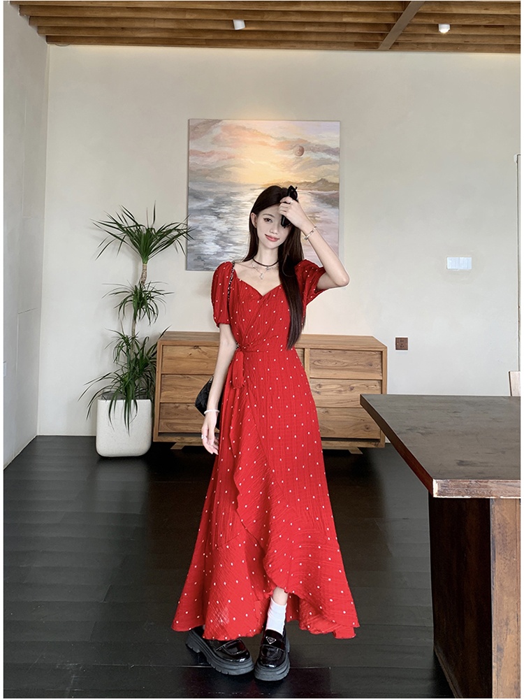 A-line irregular skirt hem large yard dress