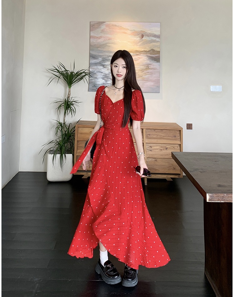 A-line irregular skirt hem large yard dress
