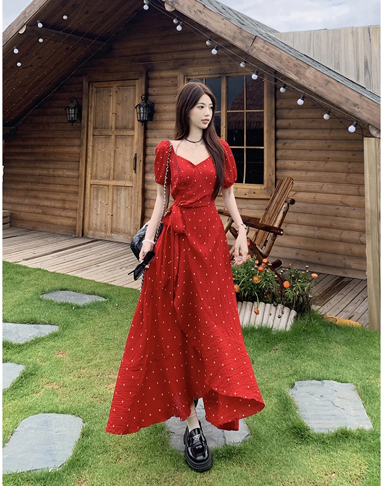 A-line irregular skirt hem large yard dress