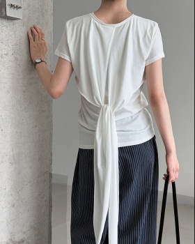 Pinched waist T-shirt bandage tops for women