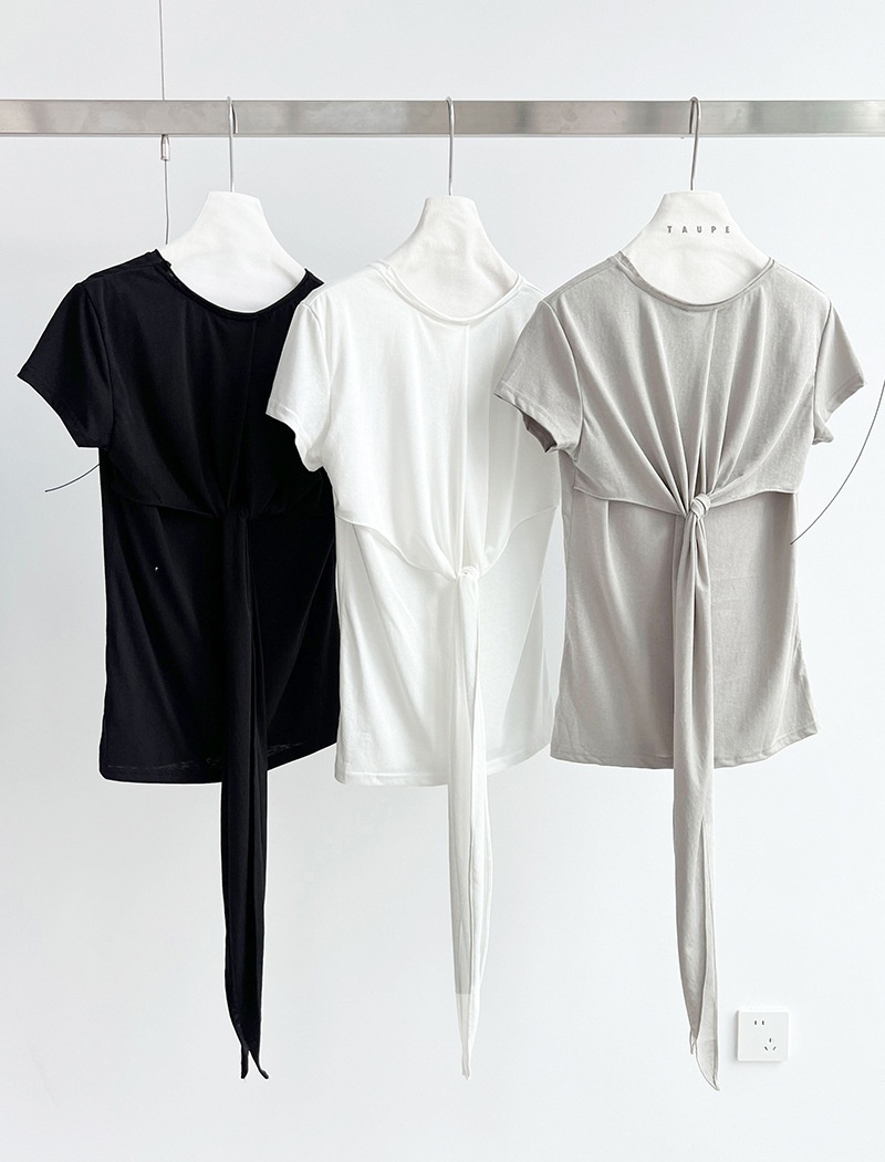 Pinched waist T-shirt bandage tops for women