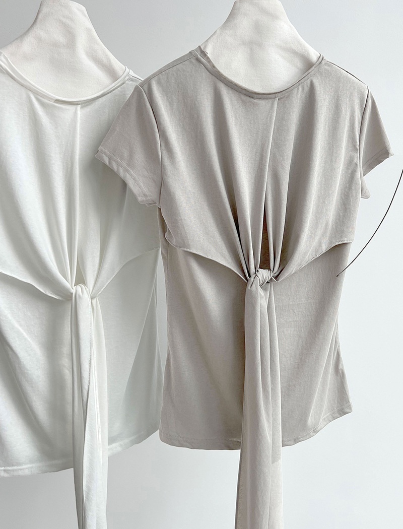 Pinched waist T-shirt bandage tops for women
