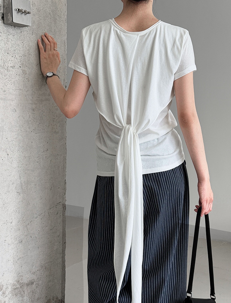 Pinched waist T-shirt bandage tops for women