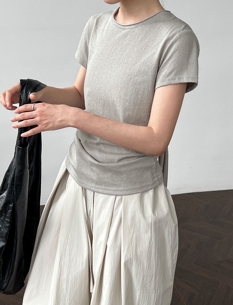 Pinched waist T-shirt bandage tops for women