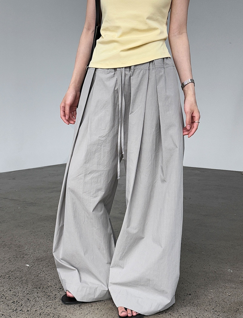 Thin all-match wide leg straight pants long pants for women