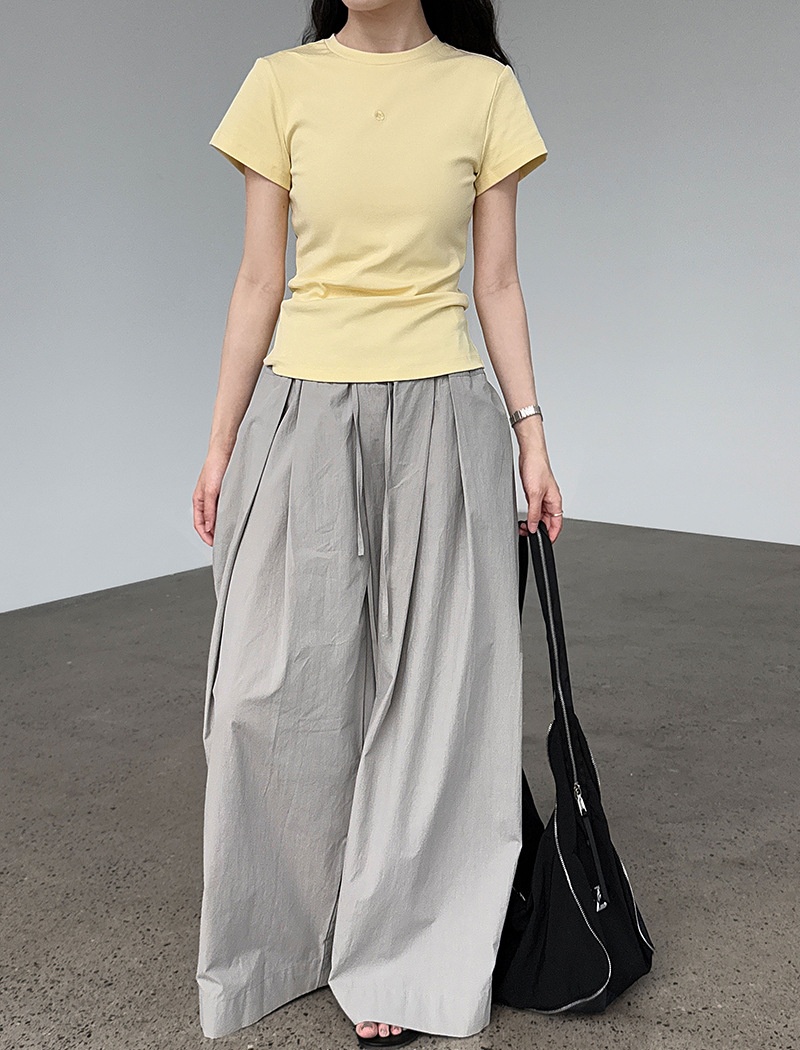 Thin all-match wide leg straight pants long pants for women