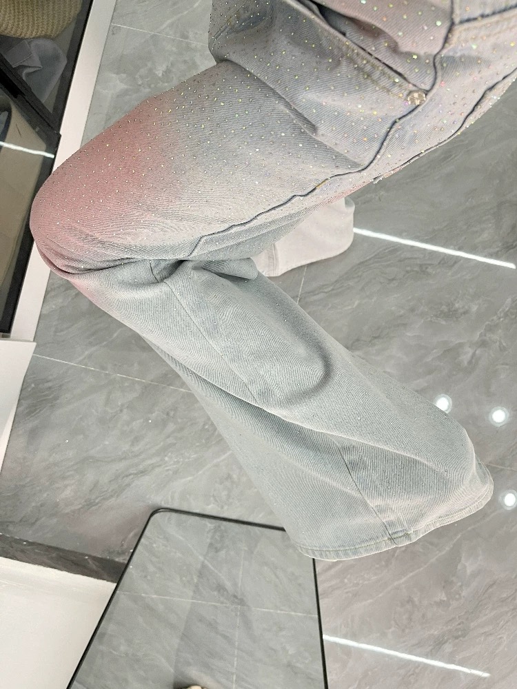 Summer straight pants jeans loose long pants for women