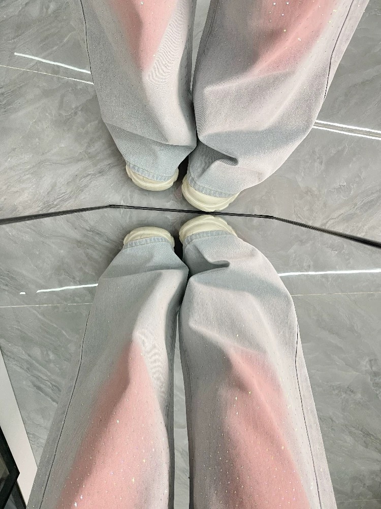 Summer straight pants jeans loose long pants for women