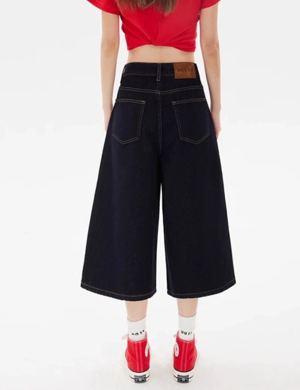 Straight slim shorts Korean style cropped pants for women