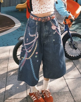 Korean style colors summer shorts seven tenths couples jeans