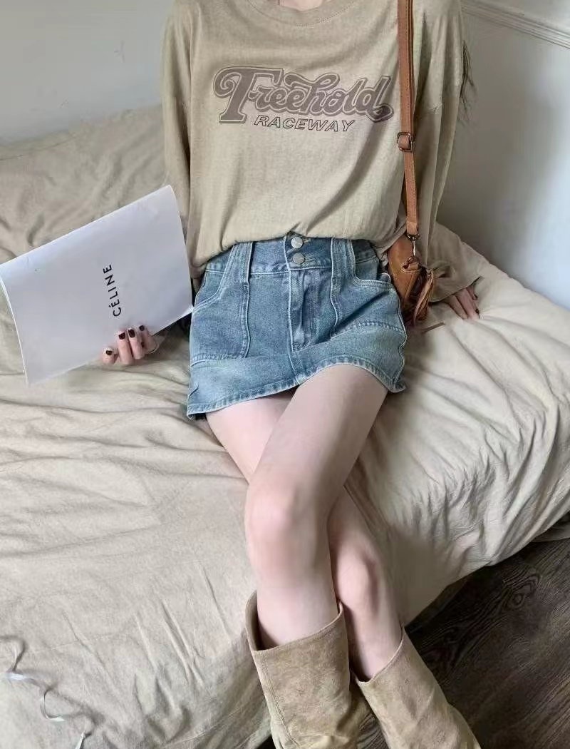 Summer slim culottes retro niche short skirt for women