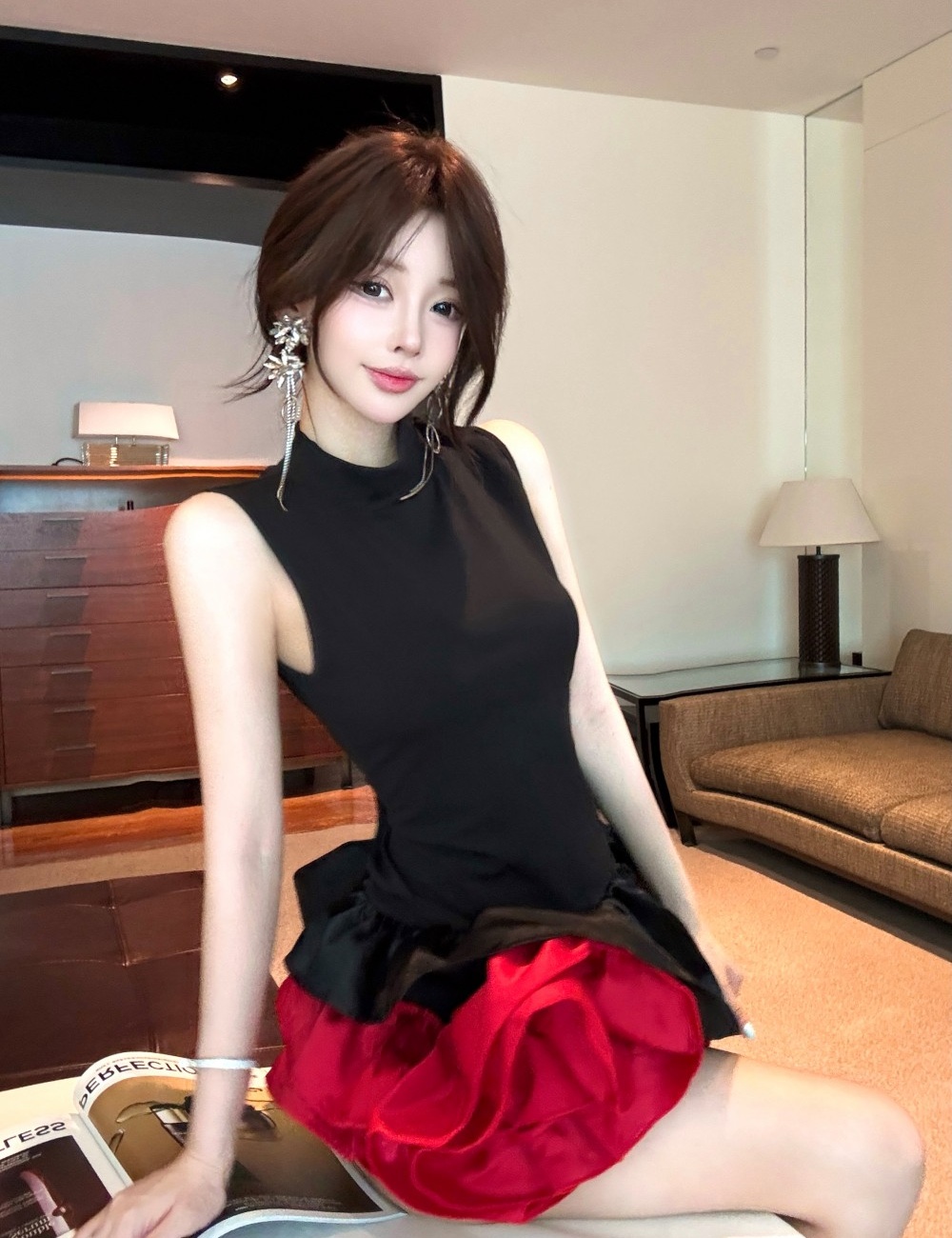 Mixed colors sleeveless niche slim Sexy underwear