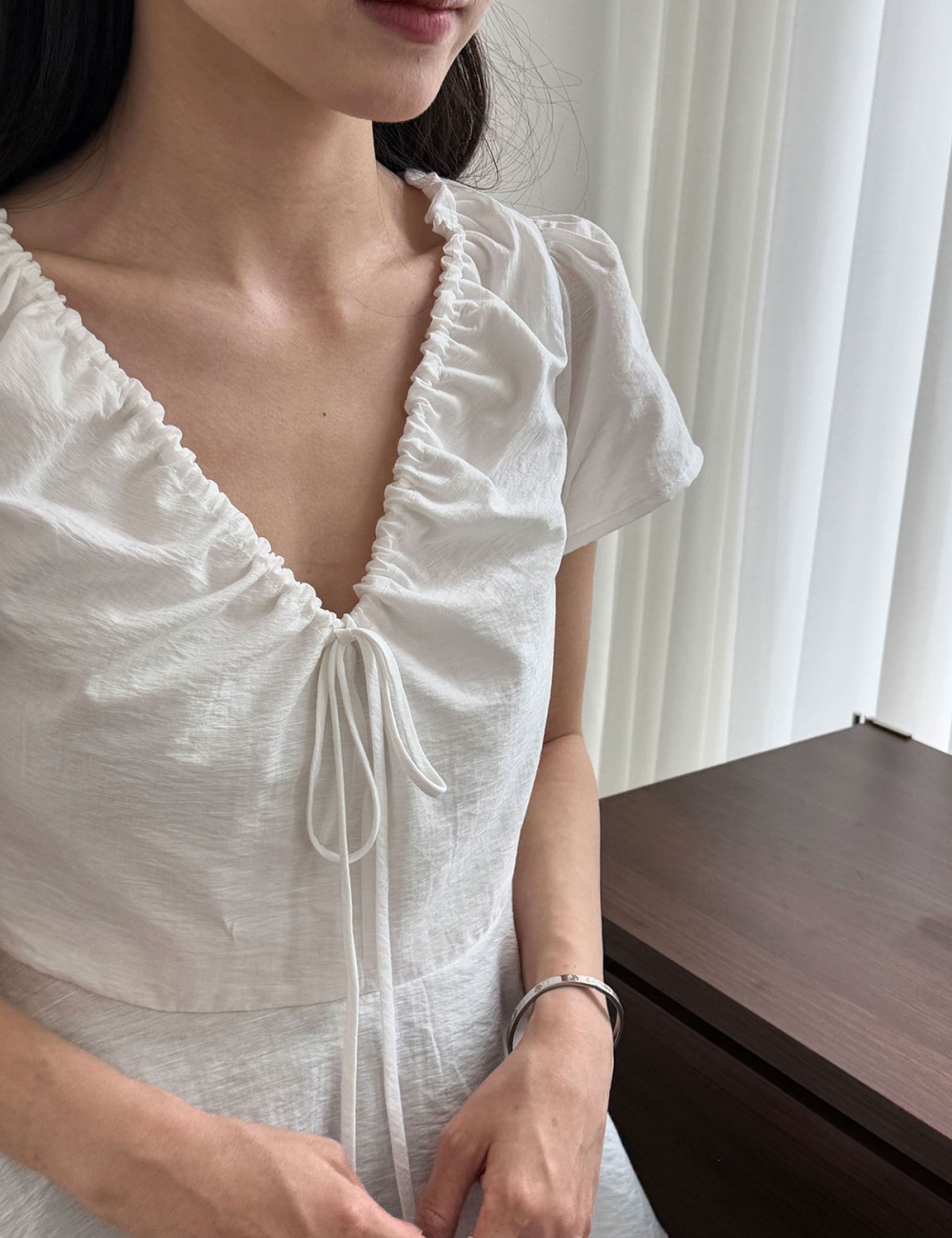 V-neck frenum tops summer shirt for women