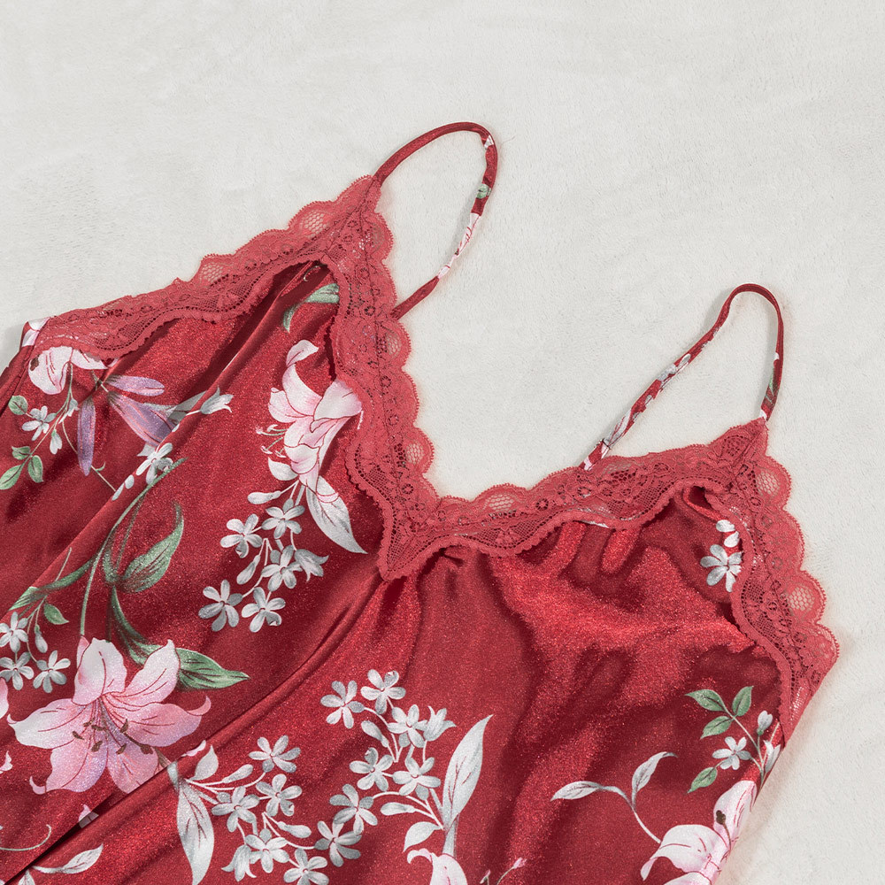 Large yard sexy printing pajamas 4pcs set for women