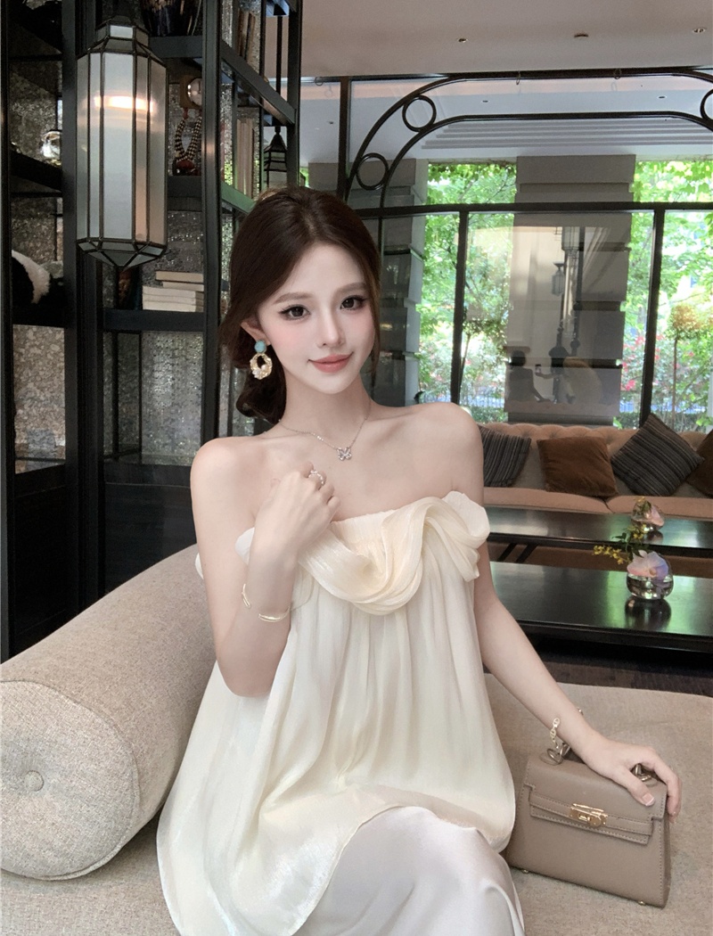 Enticement strapless vest summer chiffon tops