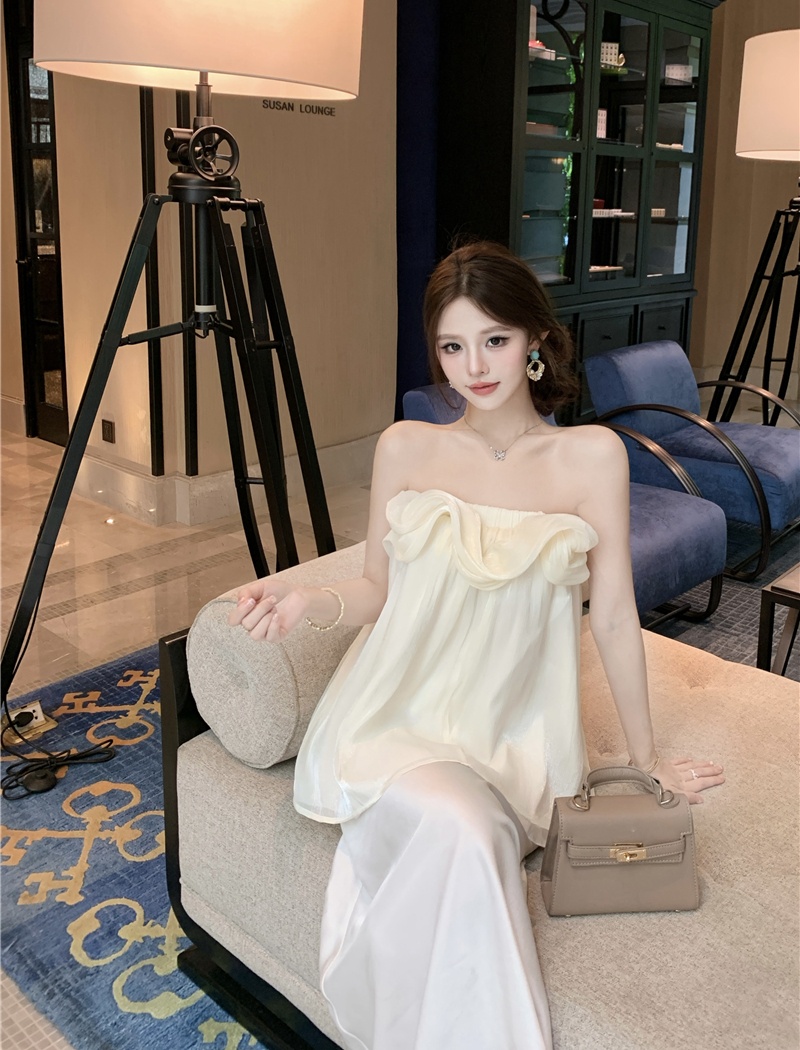 Enticement strapless vest summer chiffon tops