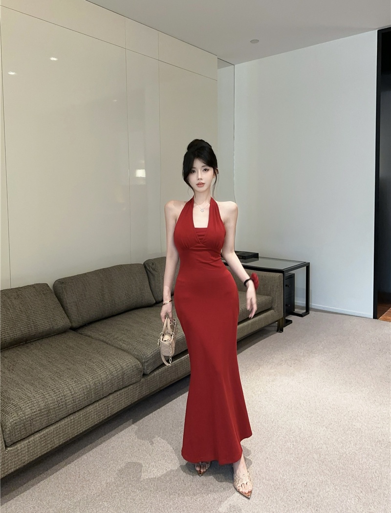 Bandage spicegirl long dress package hip sling dress