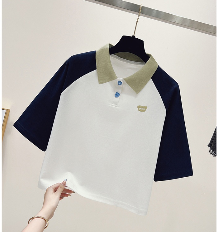 Short sleeve T-shirt embroidery tops for women