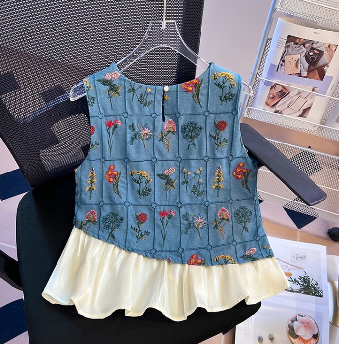 Mixed colors sleeveless tops summer small shirt for women